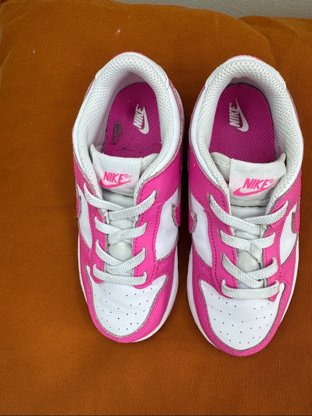 Nike Dunk Low Pink and White Sneakers Baby/Toddler Sz 9.5 9107-102 - Picture 8 of 8